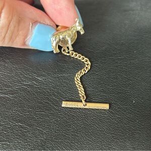 Vintage Dante‎ Gold donkey Tie Tack with Chain